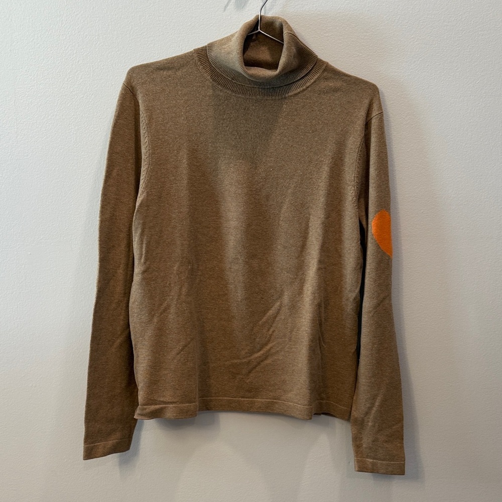 Saks Fifth Ave Folio Collection Silk / Cashmere Turtleneck Sweater 🧡 on Sleeve